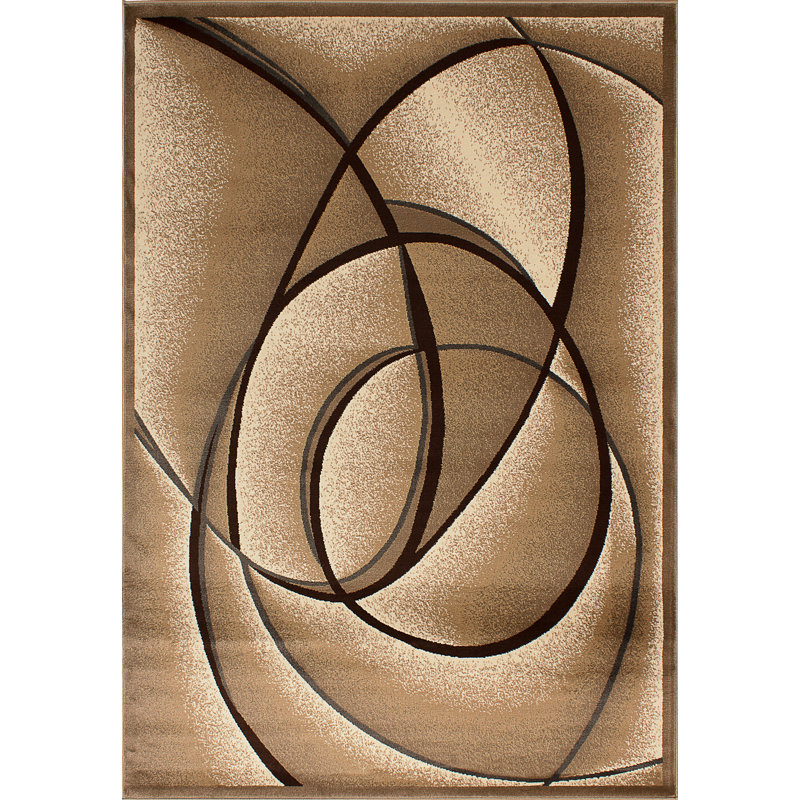 Tapis abstrait beige Dacian, 5 pi x 8 pi
