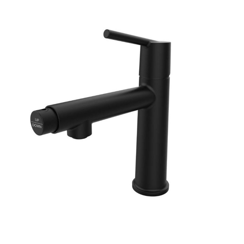 Single Handle Zinc Bathroom Sink Faucet, Matte Black