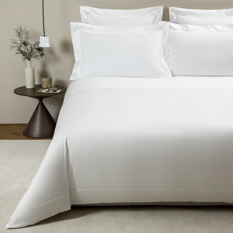 Grace Sateen Duvet Cover, Queen Duvet Cover, White