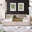 Lit de jour rembourré en lin beige avec 2 tiroirs de rangement-139524805