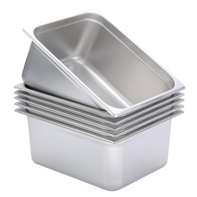 Plat de cuisson à vapeur en acier inoxydable BIRDROCK Home - Fournitures pour hôtels, restaurants et traiteurs - Acier de calibre 24, capacité de 9,9 pintes - Contenant de préparation des repas, de cuisson et de conservation des aliments - Profondeur 