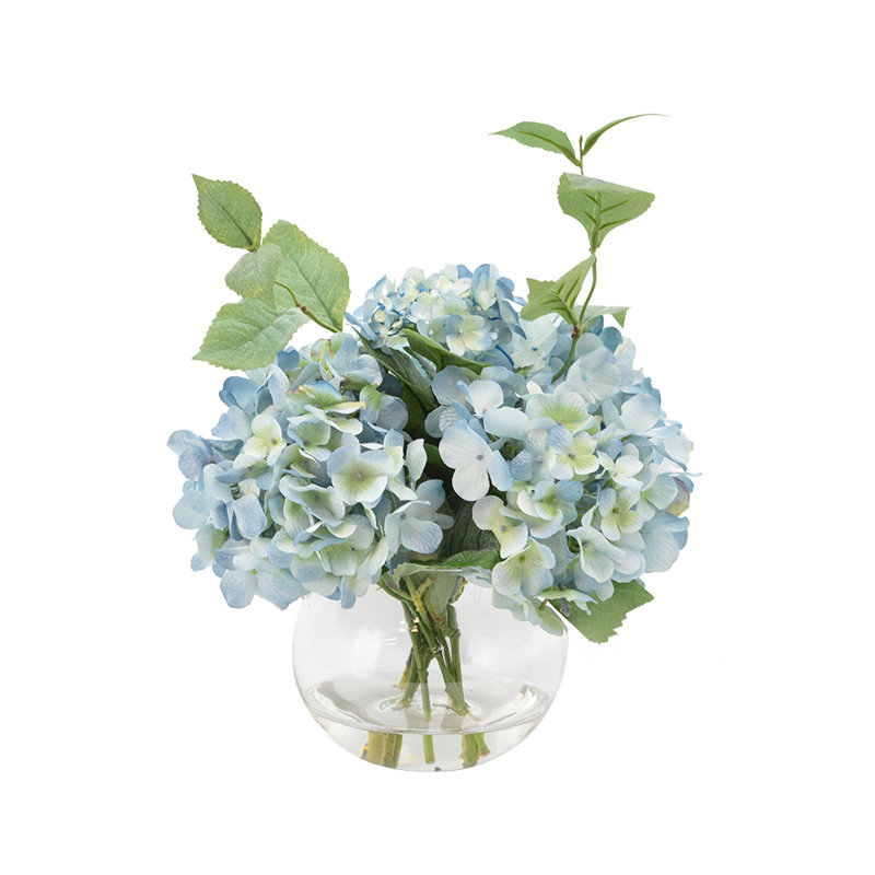 Hydrangea Floral Arrangements in Glass Vase