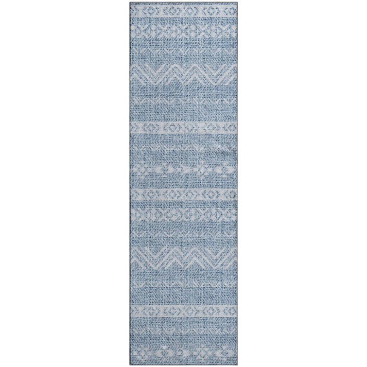 Premium Machine Washable Prisco Blue Rug