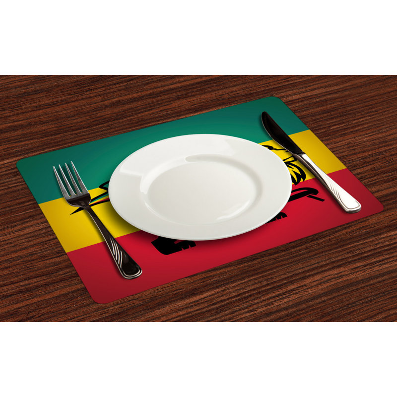Ashunte Rasta Judah Lion Rastafari Flag Placemat