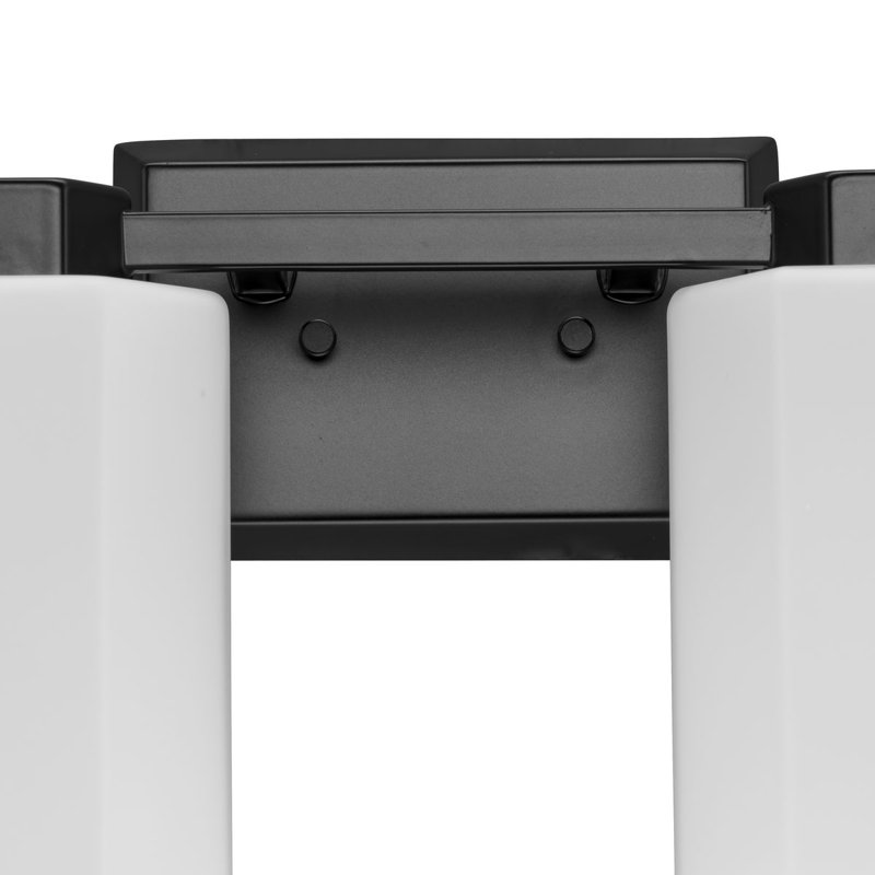Estrada Matte Black 4-Light Vanity with Opal Glass Shades