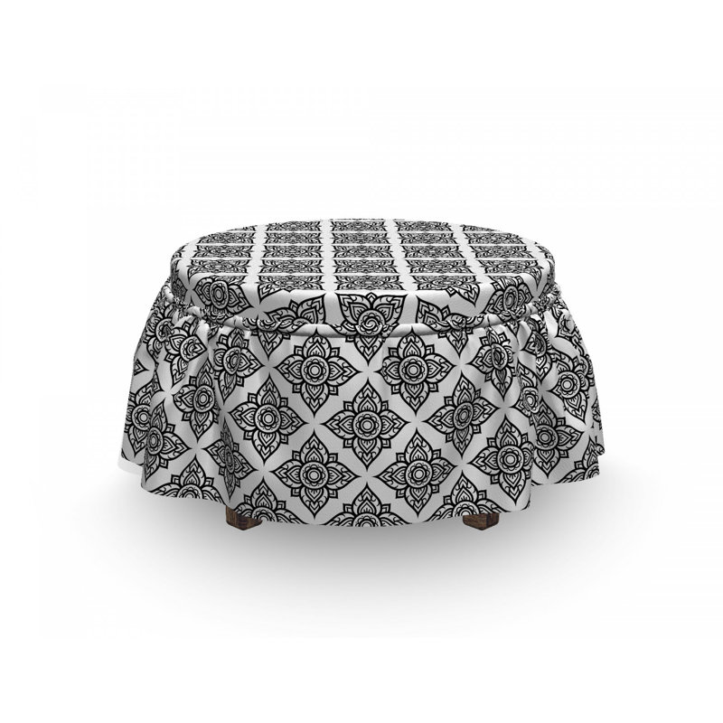 Housse pour repose-pieds motif floral monotone