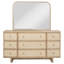 Commode 9 tiroirs et miroir chêne beige