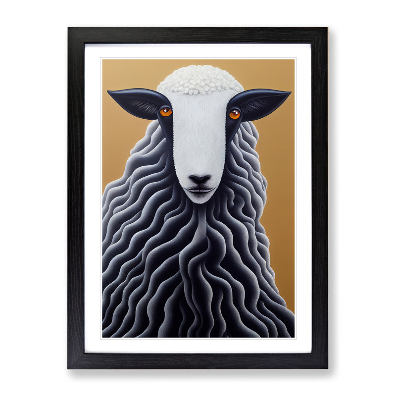Remarkable Sheep - Framed Print, Black, 46cm H x 34cm W x 2cm D