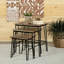 Natural Wood Nesting Tables With Modern Iron Base Of 3 And Legs