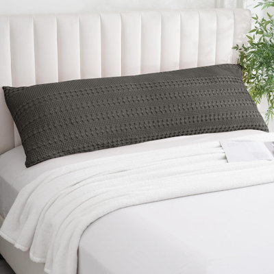 PHF 100% Cotton Waffle Body Pillowcase with Zipper, 1 Pack 20" x 54" Soft Skin-Friendly Pillow Sham, No Filling