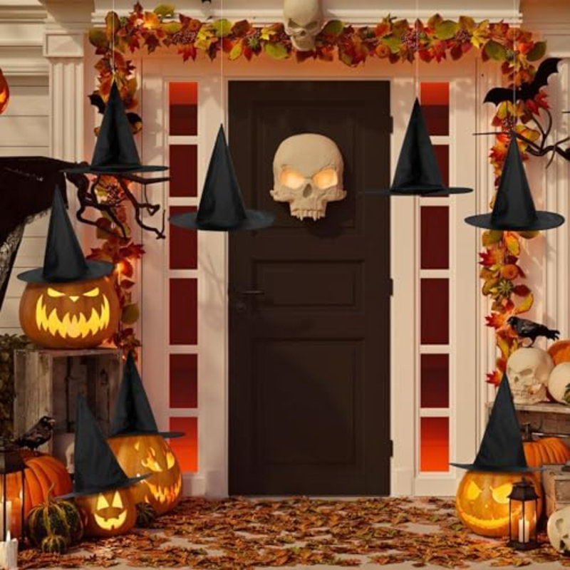 12 pièces costume d'Halloween chapeau de sorcière avec corde de 100 verges pour la décoration de la cour d'Halloween