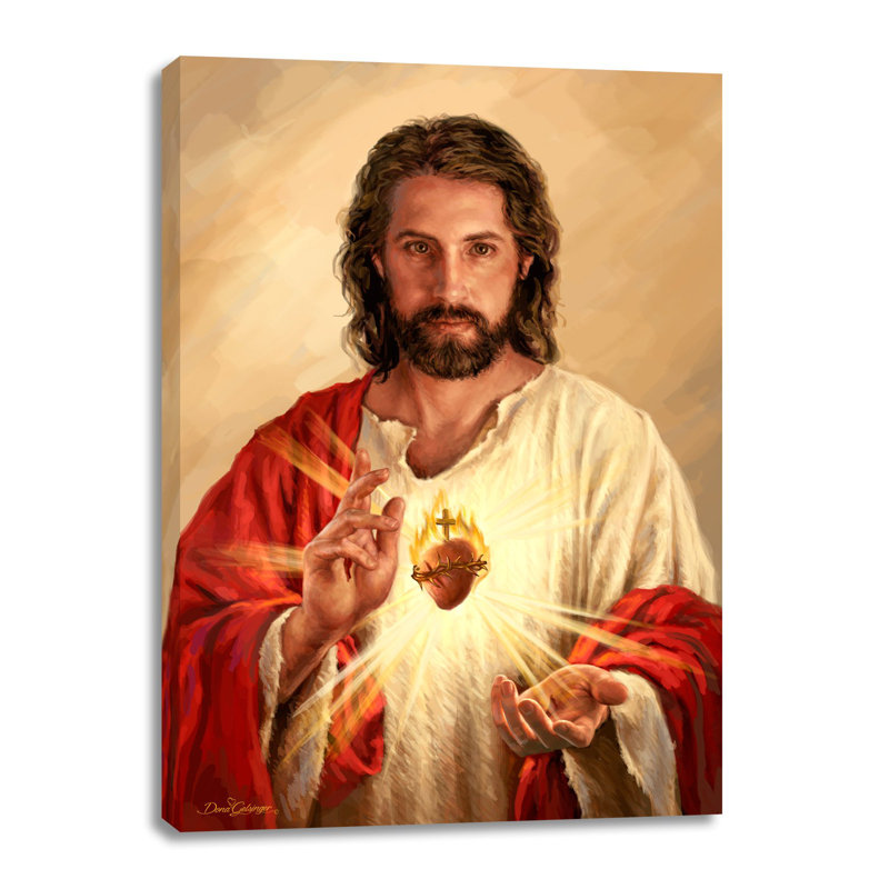 Sacred Heart of Jesus Canvas Wall Art, 14" H x 10" W x 1" D