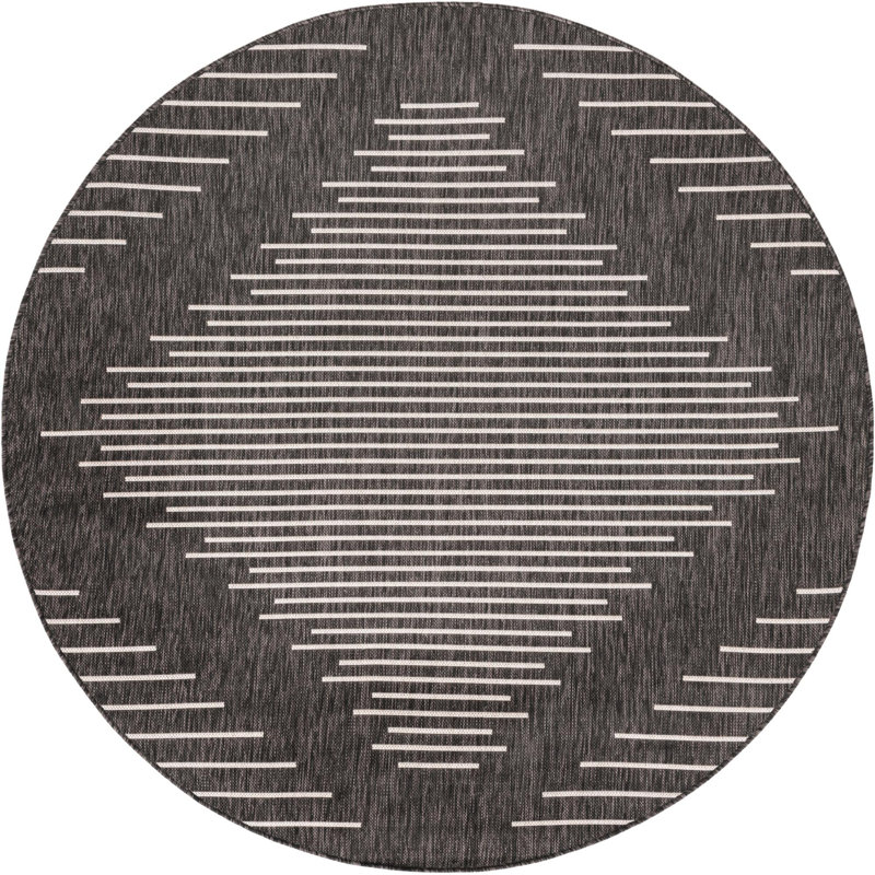 Striped Indoor / Outdoor Rug, Round 4'1"