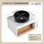Meuble-lavabo flottant 24 po avec lavabo vasque en veine de marbre, fixation murale avec tablette ouverte, conception moderne peu encombrante en chêne clair et finition blanc brillant