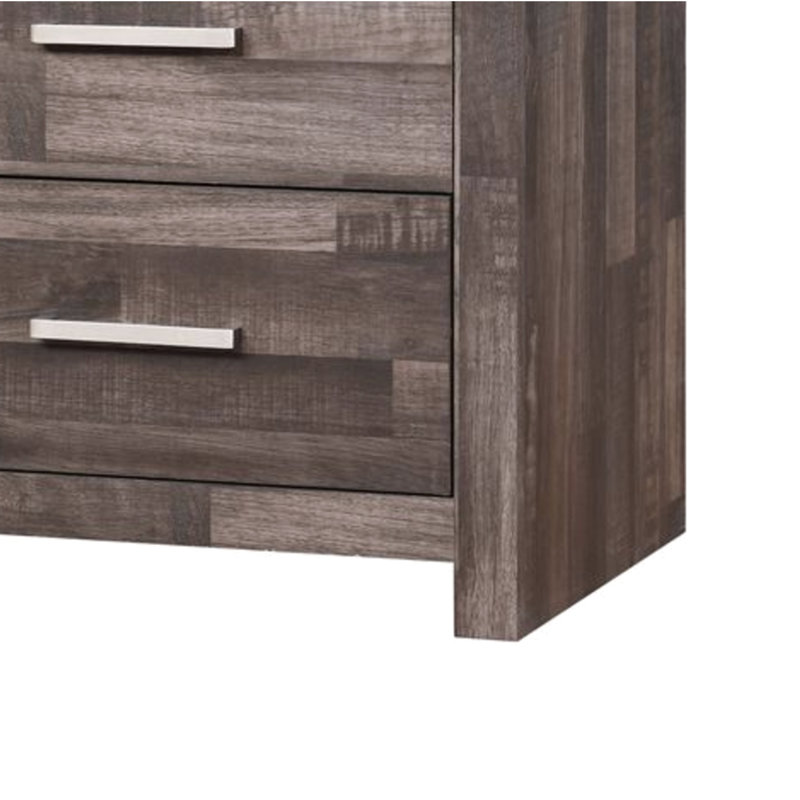 Table de chevet Juniper - placage de cerisier foncé, fabrication en pin massif, design épuré, mobilier de chambre à coucher, 16 po x 25 po 24 po, motif de planche rustique, cadre en bois spacieux, aspect naturel chaleureux, fonctionnel