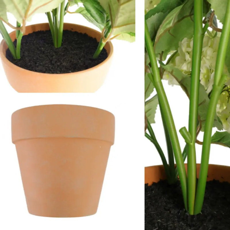 23" Artificial Light Green Potted Hydrangea Plant
