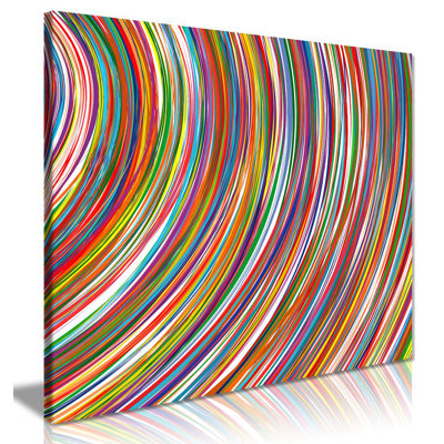 Rainbow Curved Stripes - Wrapped Canvas Print