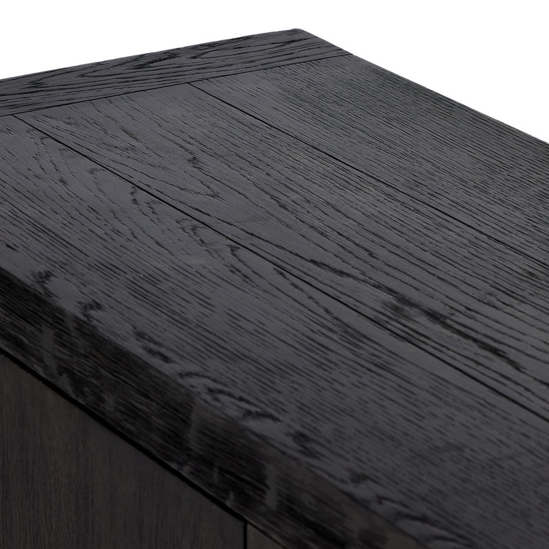 WARBY 94'' W Solid Wood Sideboard, Worn Black Oak