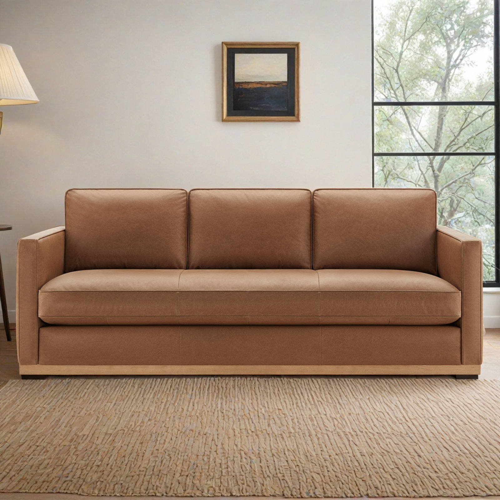 Bobbi 87" Genuine Leather Sofa