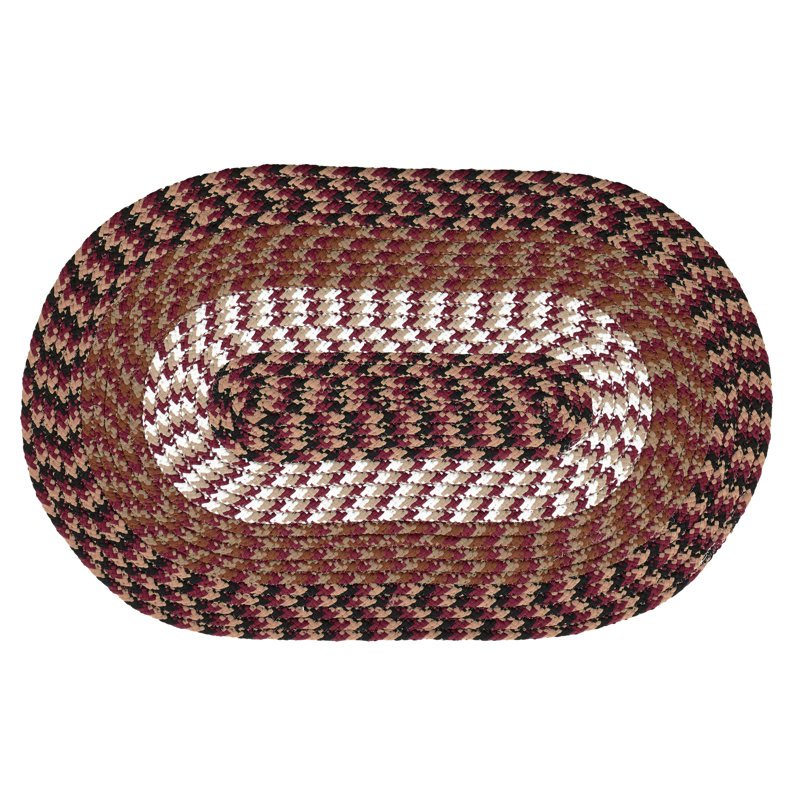 Tapis bourgogne tressé Vienne, Ovale 5 pi x 8 pi