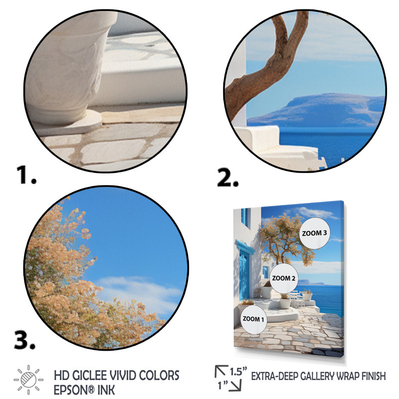 Grèce, Grèce, Cycladic Harmony III - Grèce, art mural, H 20 po x l 12 po x P 1 po