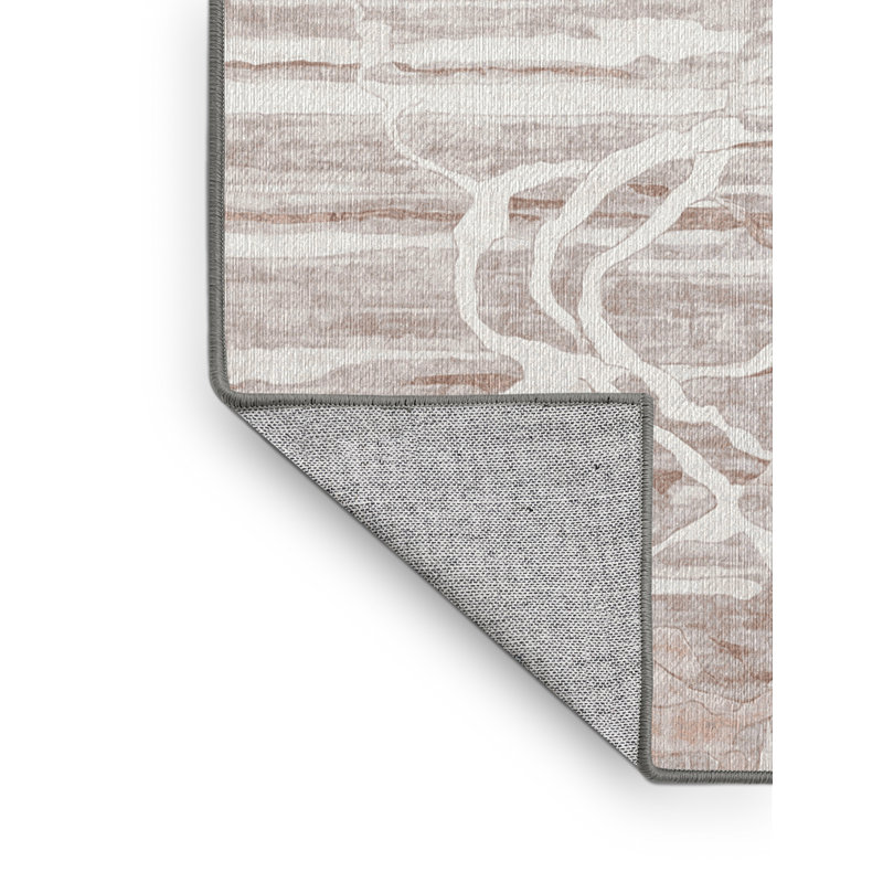 Machine Washable Gray Area Rug, Square 3'