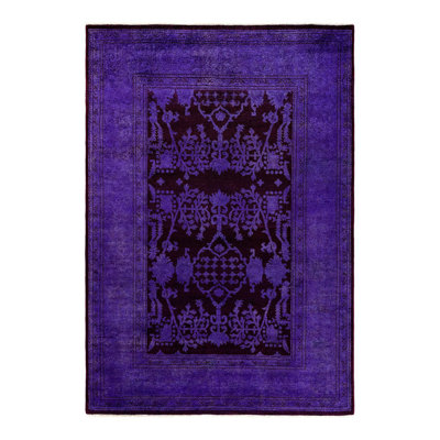 Tapis noir / mauve unique 5 pi 3 po x 7 pi 7 po Culina