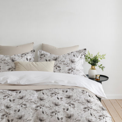 Pointehaven Night Garden Printed Cotton 3 pc Duvet Set, King/California King