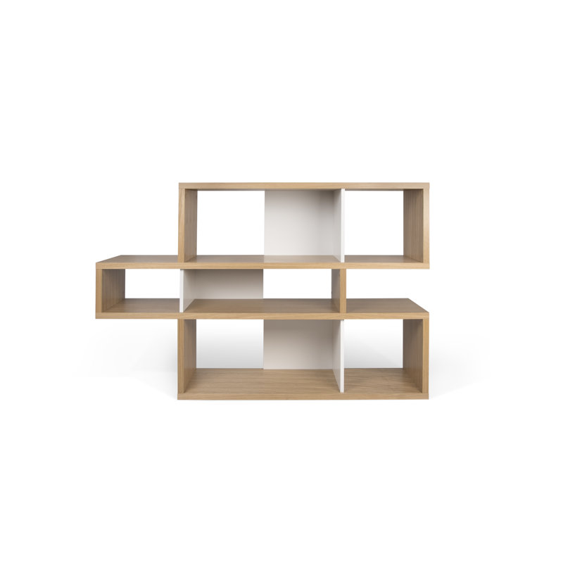 Shella 99.6cm H x 155.9cm W Geometric Bookcase, Oak Veneer / White Matt