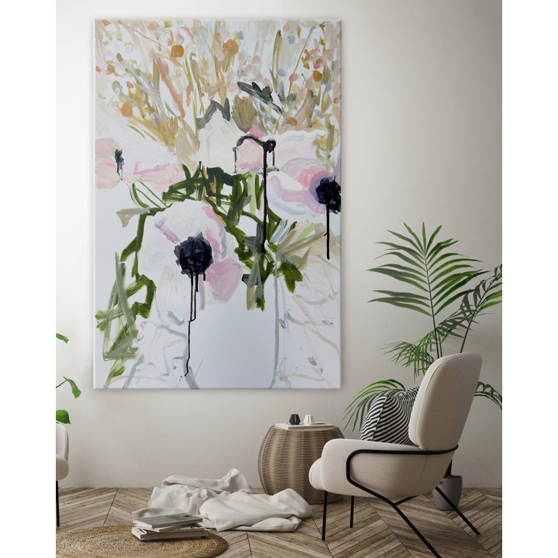 "Anemones In Vase" par Katie Ré Scheidt, H 20 po x l 14 po, Toile tendue
