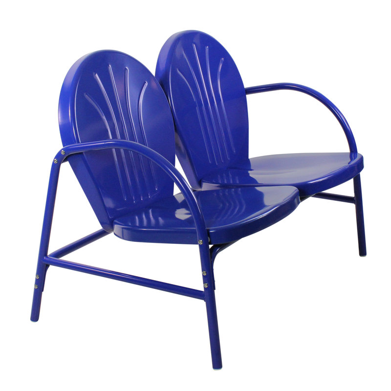 47-Inch Outdoor Retro Tulip Loveseat, Navy