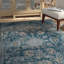 Cynara Distressed Floral Vintage Medallion 5x8 Area Rug in Silver Blue Teal and Beige by Modway-96901515