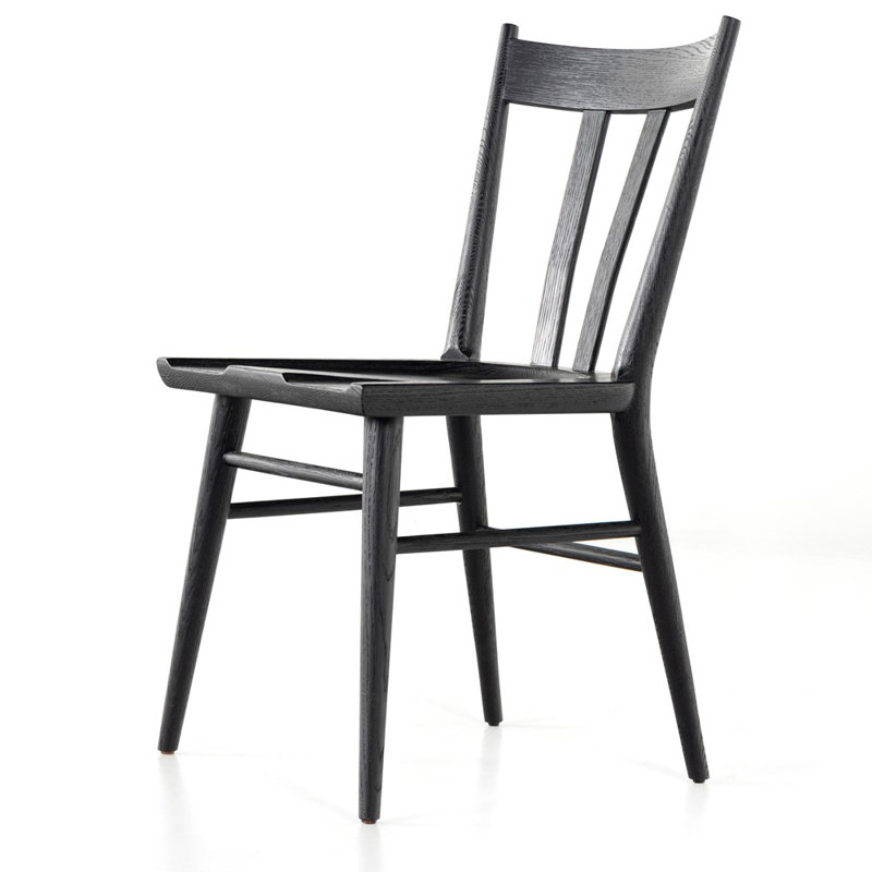 Chaise d'appoint à dossier Windsor en bois massif Tolan