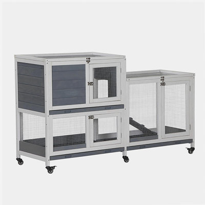 Cage à lapins en bois pour animaux de compagnie PawHut