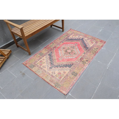 Vintage Pink Moroccan Oushak Rug - Ideal Gift - Perfect for Kitchen and Bedroom Decor