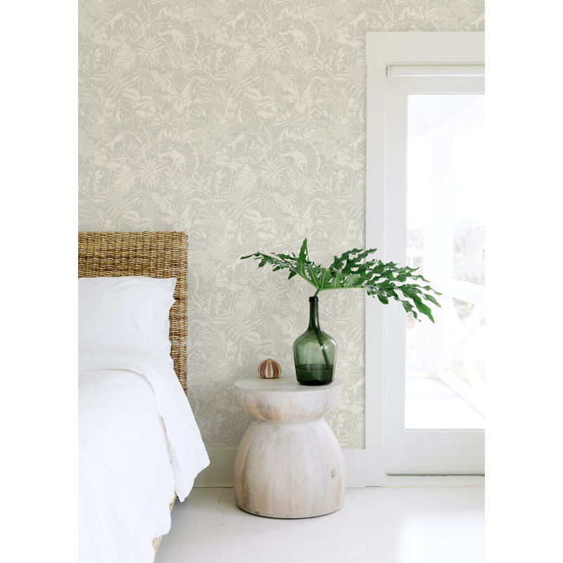 Cheri 33' L x 20.5" W Wallpaper Roll, Grey