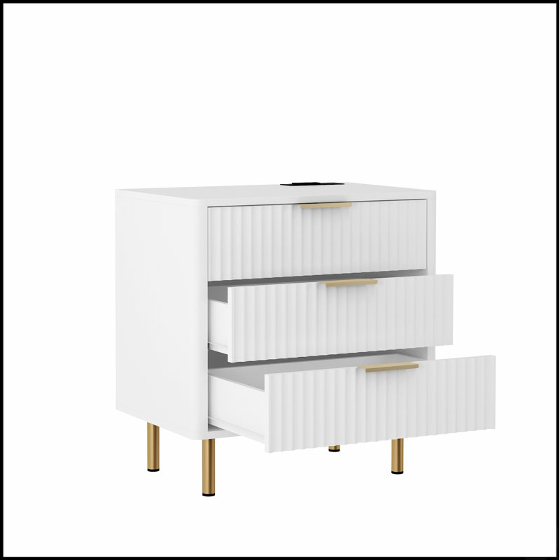 Table de chevet intelligente avec veilleuse à commande vocale et station de charge, parfaite pour les chambres à coucher modernes et la commodité.