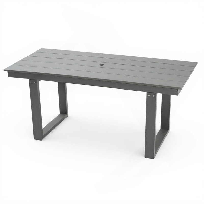 Table de salle à manger et de réunion extérieure grise, Gris