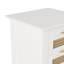 Ensemble de 2 tables de chevet en bois avec surfaces tissées en rotin et trois tiroirs