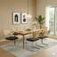 Ensemble de 6 chaises de salle à manger en lin Modern, dossier en rotin et base chrome, noir-1562283812