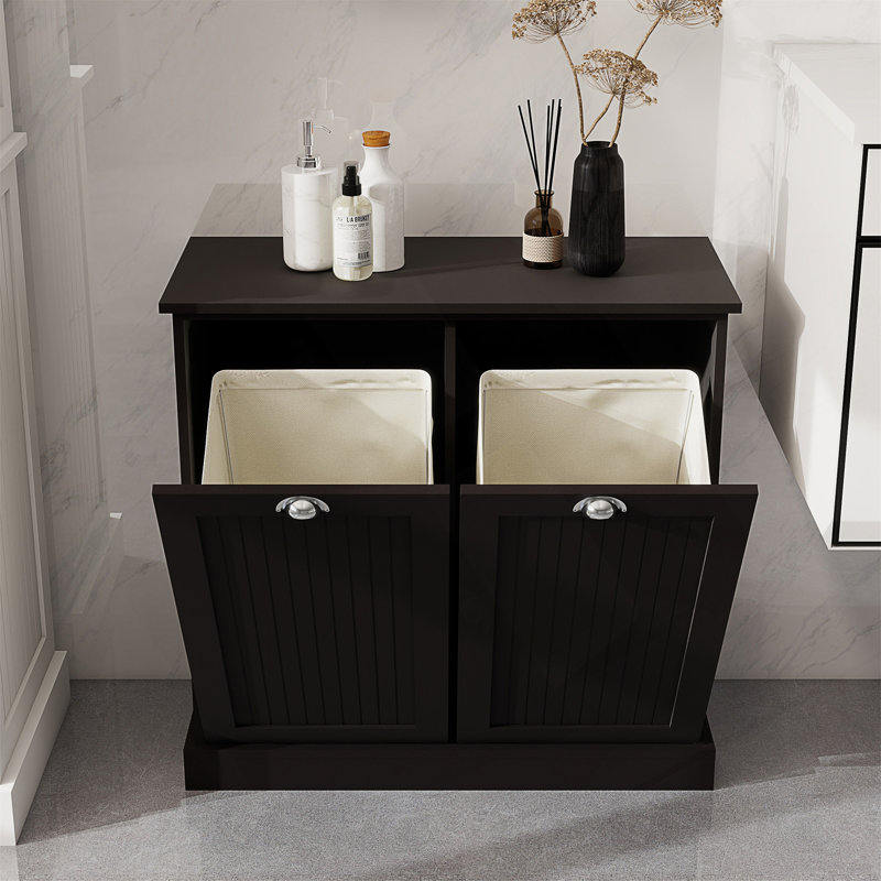 Armoire de trieur de linge inclinable à deux compartiments