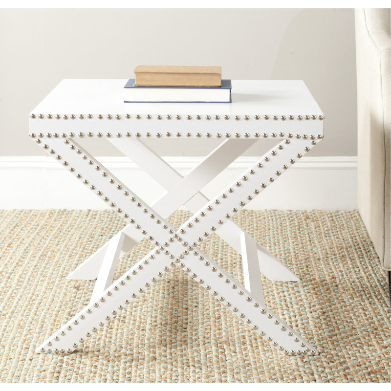 Nara End Table, White Crocodile