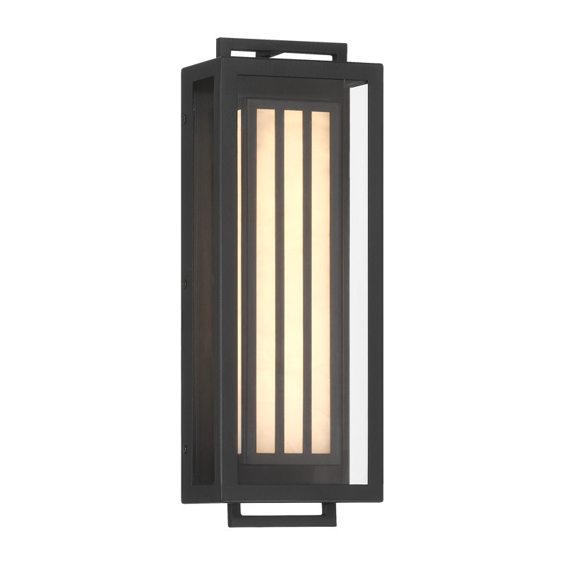 Hokku Designs Lavina - 1 Light Outdoor LED Wall Mount In Sand Coal Finish, 15, 6.77" H x 16" W x 5.75" D