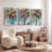 Colorful Palm Tree Canvas Wrapped Wall Art, Abstract Oil Painting Print (Set of 3)-1369898193