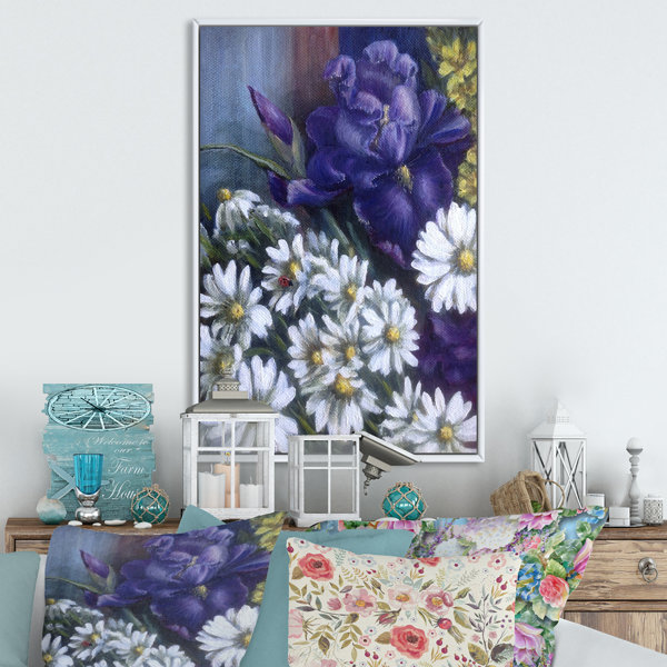 August Grove® White And Purple Iris Daisies Blooming Iris Daisies ...