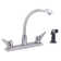 Hi-Arc Double Handle Deck Mount Kitchen Faucet with Side Spray