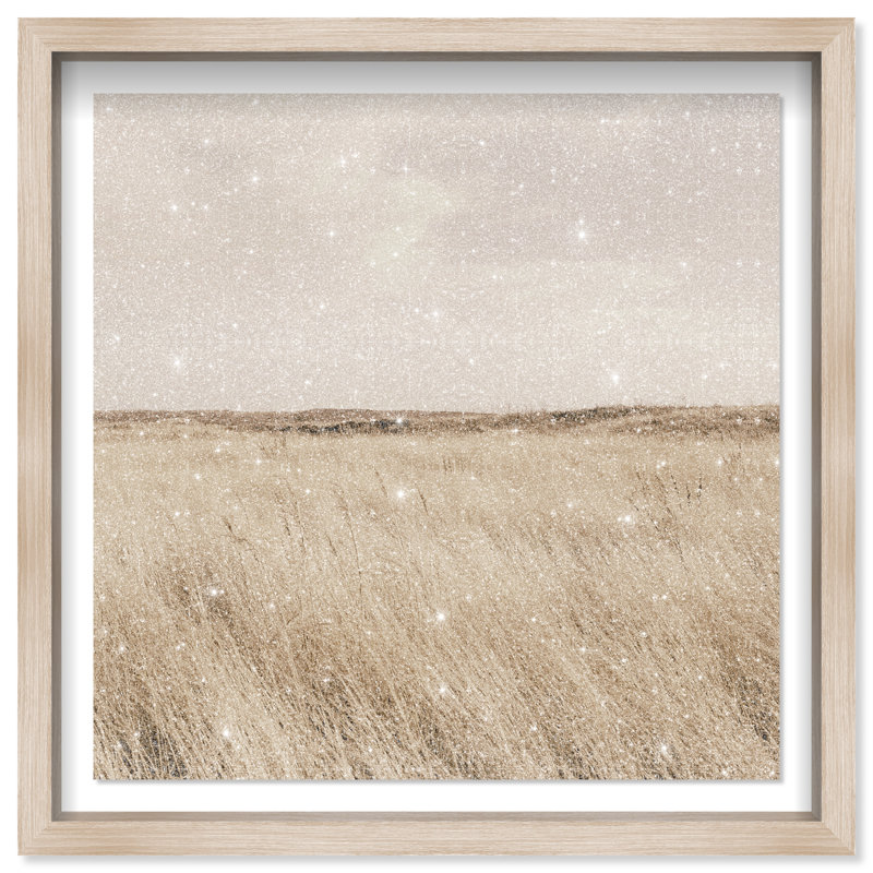 Golden Nature Print by Oliver Gal, Natural Oak Shadowbox, 21.5" H x 21.5" W