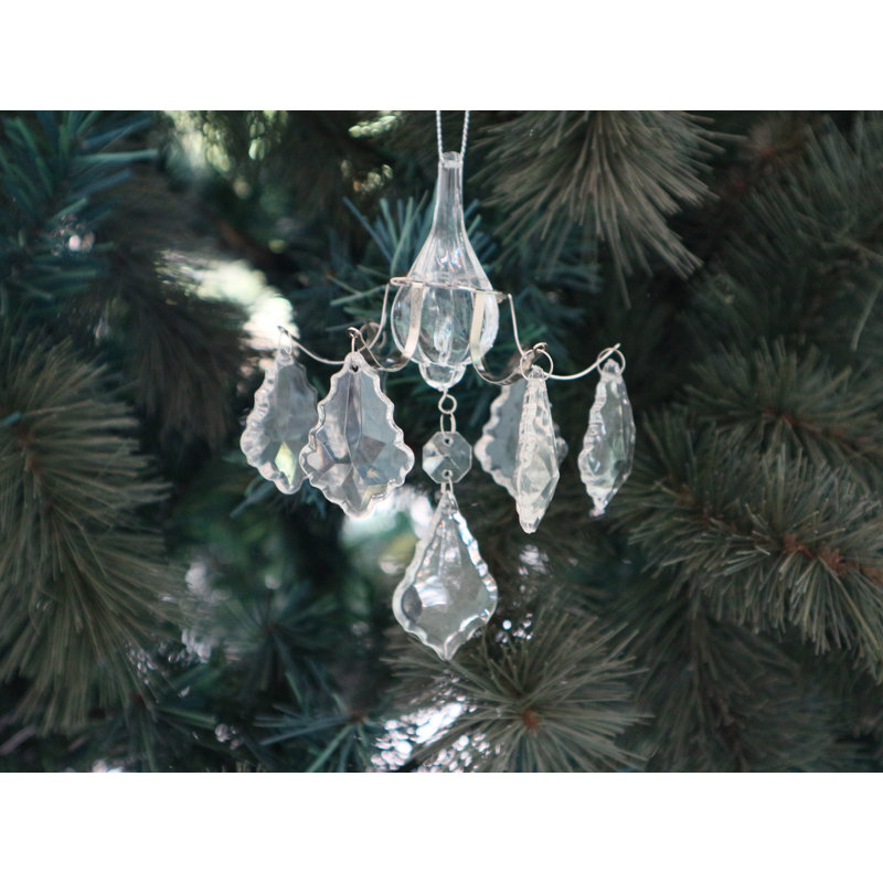 Ornement en forme de lustre en forme de cadre, Transparent / Doré