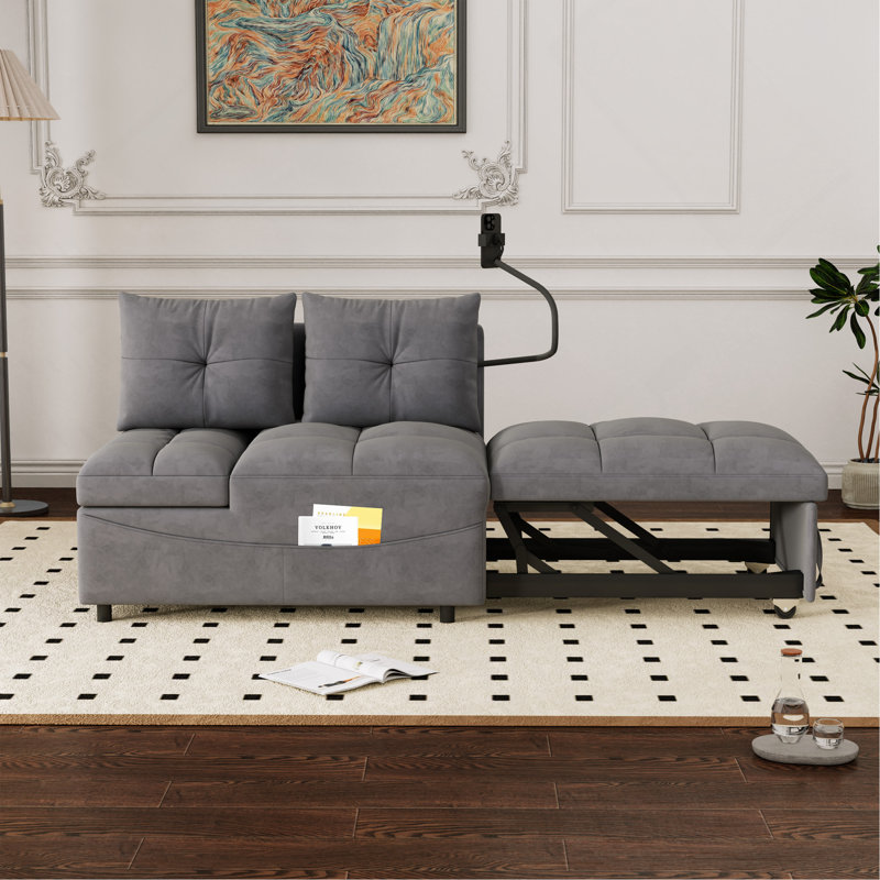 1 canapé-lit pliable polyvalent en 3 longueurs, Gris