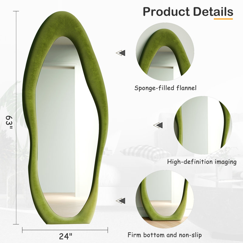 Glass Wavy Mirror, Green